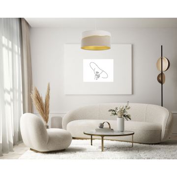 Hanglamp aan een koord SWING 1xE27/60W/230V beige/wit/goud