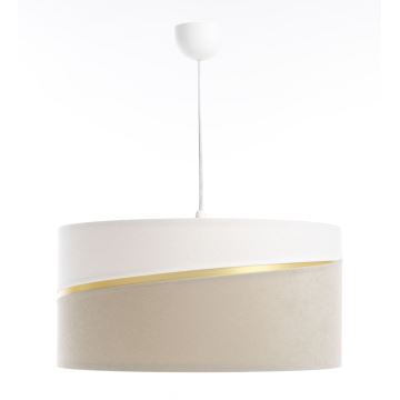 Hanglamp aan een koord SWING 1xE27/60W/230V beige/wit/goud