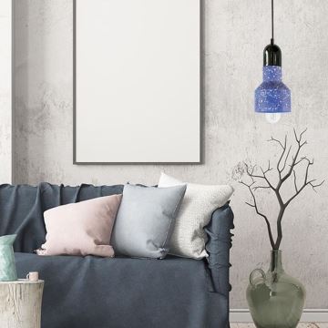 Hanglamp aan een koord TERRAZZO 1xE27/60W/230V diameter 12 cm blauw