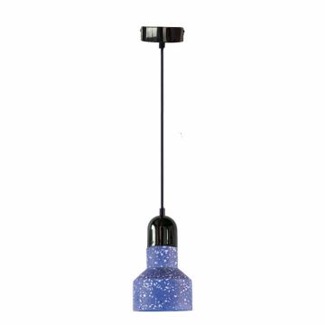 Hanglamp aan een koord TERRAZZO 1xE27/60W/230V diameter 12 cm blauw