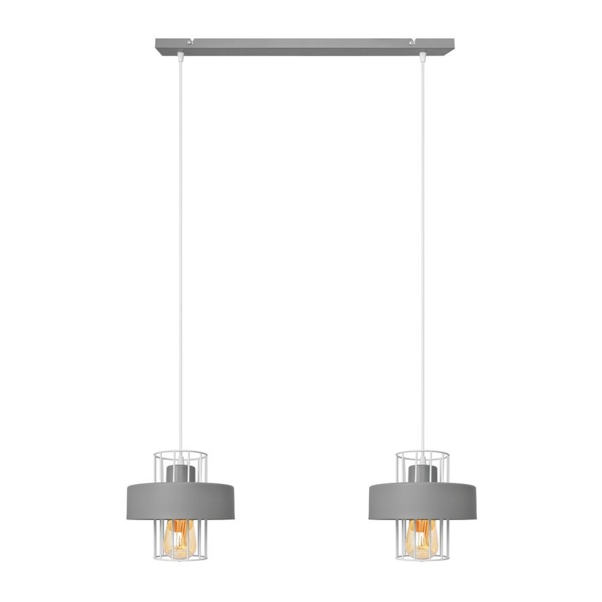 Hanglamp aan een koord VOLTA 2xE27/60W/230V grijs