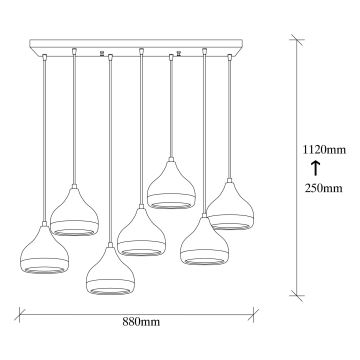 Hanglamp aan een koord YILDO 7xE27/40W/230V