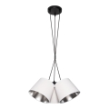 Hanglamp aan een koord ZOMA 3xE27/60W/260V wit/glanzend chroom