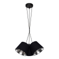 Hanglamp aan een koord ZOMA 3xE27/60W/260V zwart/glanzend chroom