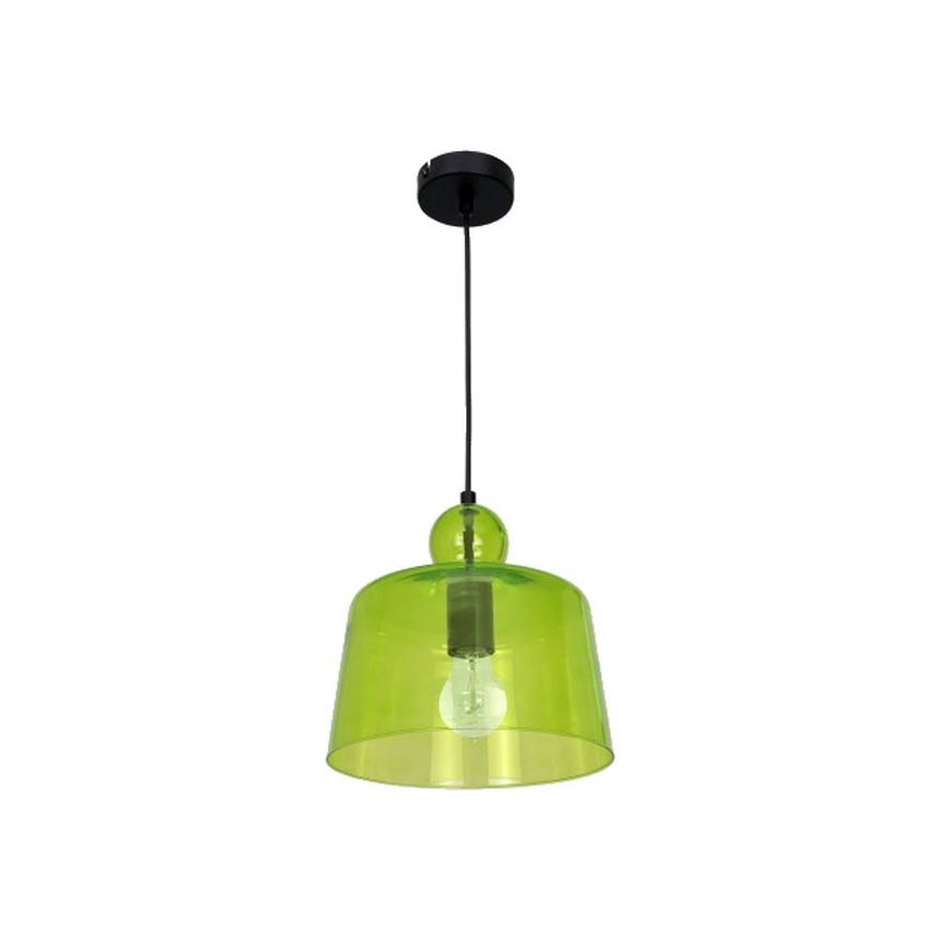 Hanglamp aan koord BELL 1xE27/60W/230V groen