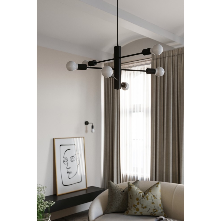 Hanglamp aan koord DUOMO 3D 3xE27/60W/230V zwart