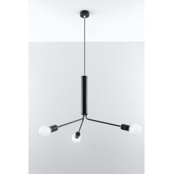 Hanglamp aan koord DUOMO 3D 3xE27/60W/230V zwart