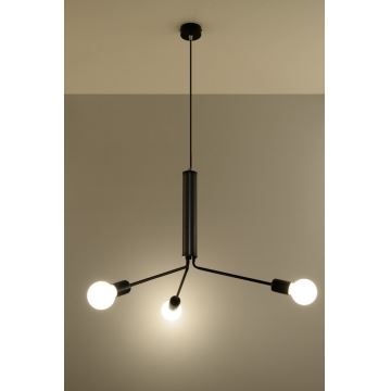 Hanglamp aan koord DUOMO 3D 3xE27/60W/230V zwart