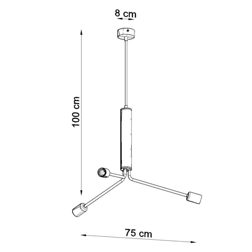 Hanglamp aan koord DUOMO 3D 3xE27/60W/230V zwart