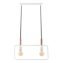 Hanglamp aan koord FRAME 2xE27/60W/230V wit