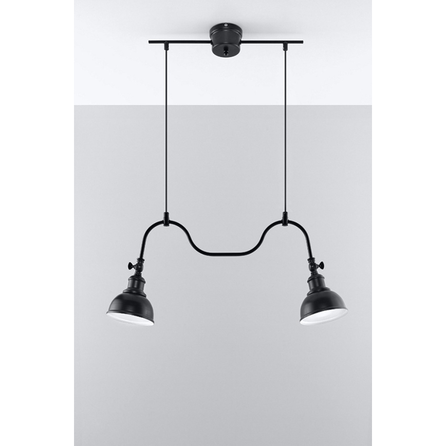 Hanglamp aan koord MARE 2 2xE27/60W/230V zwart