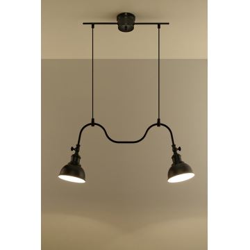 Hanglamp aan koord MARE 2 2xE27/60W/230V zwart