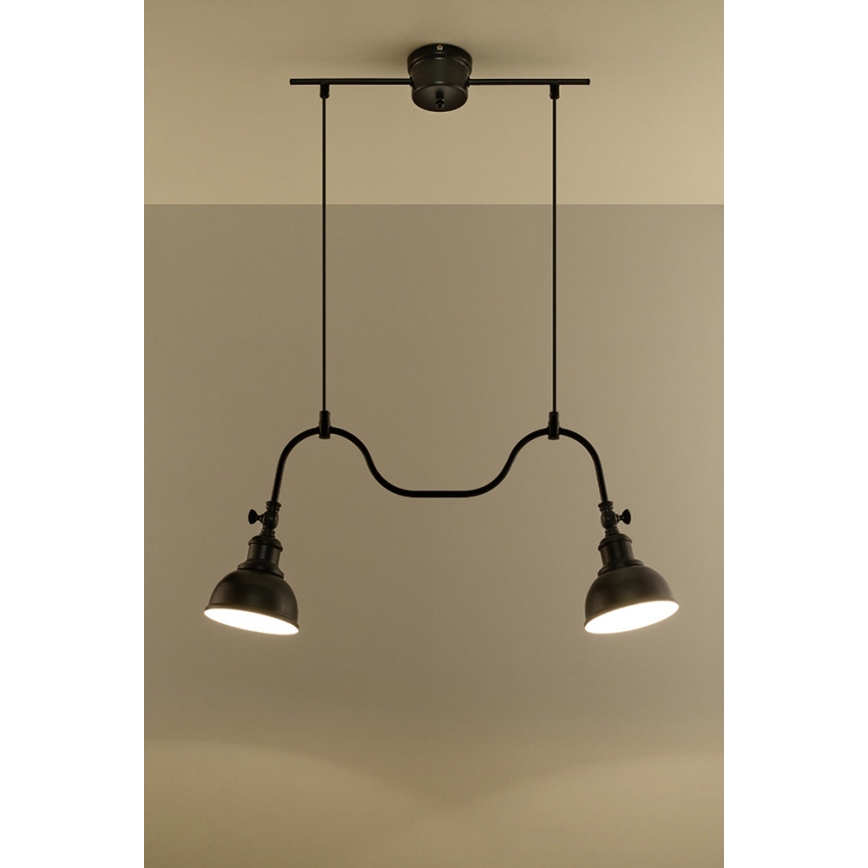 Hanglamp aan koord MARE 2 2xE27/60W/230V zwart