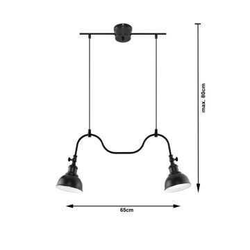 Hanglamp aan koord MARE 2 2xE27/60W/230V zwart