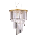 Ideal Lux - Kristallen hanglamp aan een koord CARLTON 12xE14/40W/230V goud