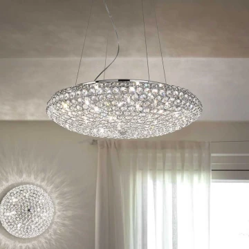 Ideal Lux - Kristallen hanglamp aan een koord KING 12xG9/40W/230V diameter 65 cm chroom