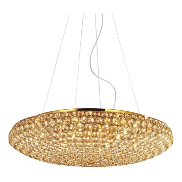 Ideal Lux - Kristallen hanglamp aan een koord KING 12xG9/40W/230V diameter 65 cm goud