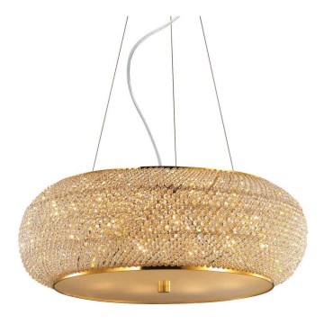 Ideal Lux - Kristallen hanglamp aan een koord PASHA 14xE14/40W/230V diameter 65 goud