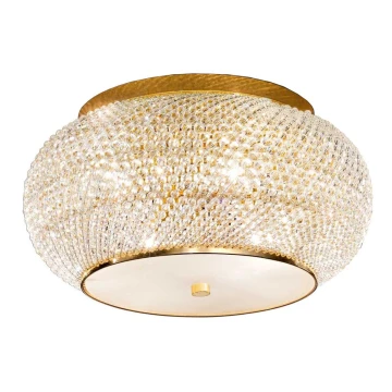 Ideal Lux - Kristallen plafondlamp PASHA 6xE14/40W/230V diameter 40 cm goud