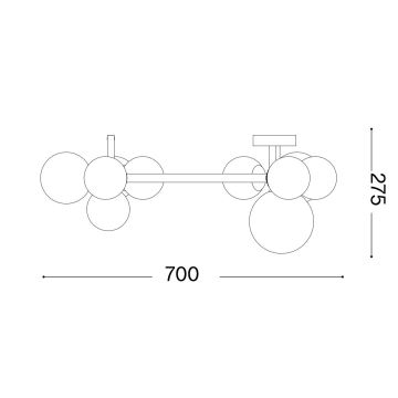 Ideal Lux - LED Bevestigde Hanglamp PERLAGE 10xG9/3W/230V goud/wit