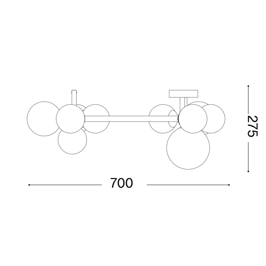 Ideal Lux - LED Bevestigde Hanglamp PERLAGE 10xG9/3W/230V goud/wit