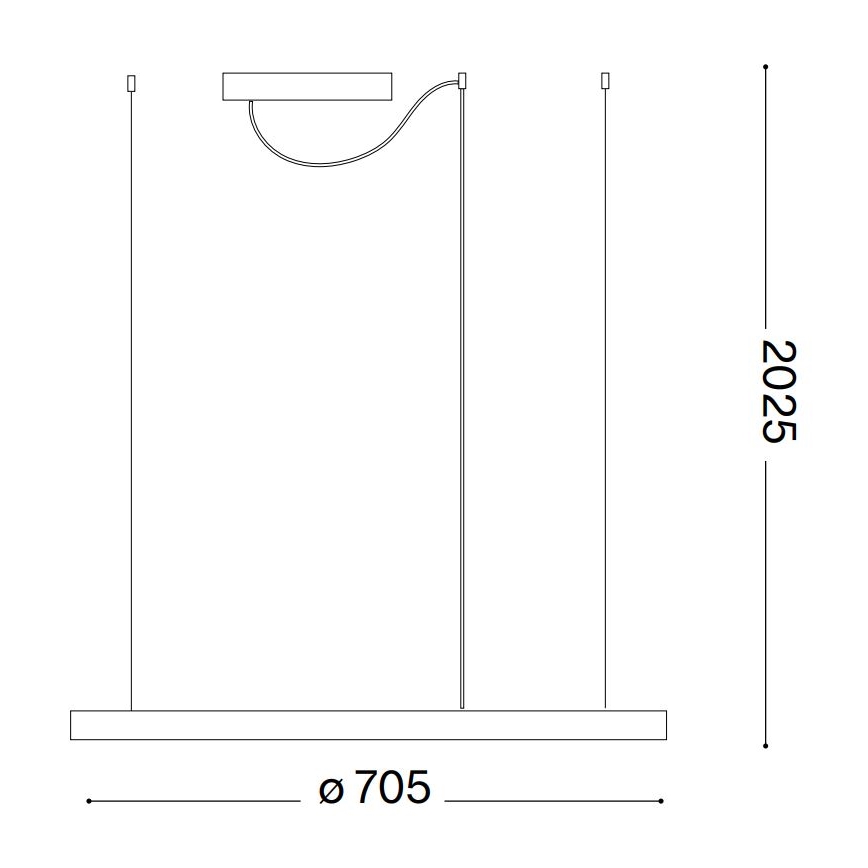 Ideal Lux - LED Hanglamp aan een koord ORACLE SLIM LED/38W/230V diameter 70 cm wit