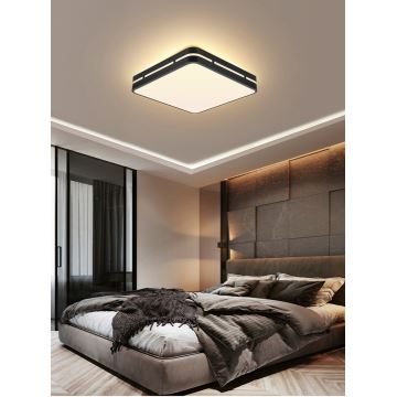Immax NEO 07154-B30 - Dimbare LED Plafond Lamp NEO LITE PERFECTO LED/24W/230V Wi-Fi Tuya zwart + afstandsbediening