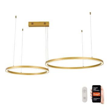 Immax NEO 07218L - Dimbare LED hanglamp aan een koord FINO LED/93W/230V 60/80cm goud Tuya + afstandsbediening