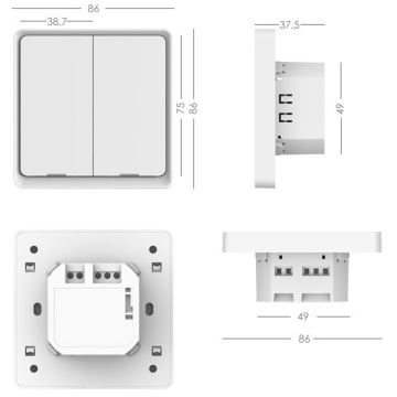 Immax NEO 07513C - SET 3x 2-knopschakelaar SMART 230V Wi-Fi Tuya