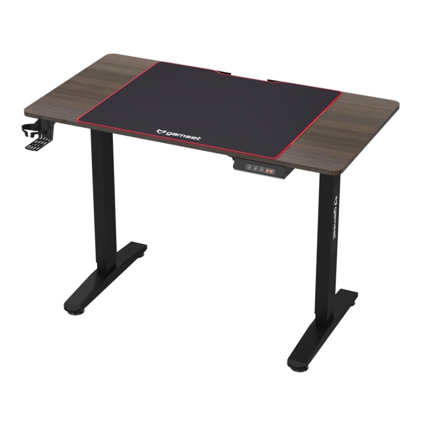In hoogte verstelbare game tafel CONTROL 110x60 cm bruin/zwart