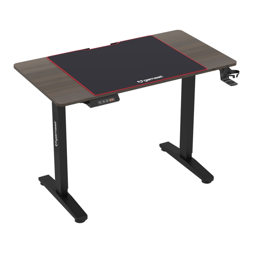 In hoogte verstelbare game tafel CONTROL 110x60 cm bruin/zwart