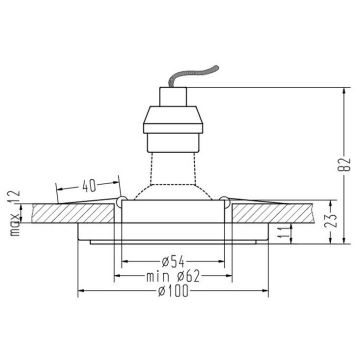 Inbouwverlichting EYE 1xGU10/50W + LED/3W/230V