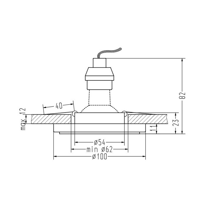 Inbouwverlichting EYE 1xGU10/50W + LED/3W/230V