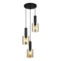 ITALUX - Hanglamp aan een koord SARDO 3xE27/40W/230V zwart/goud