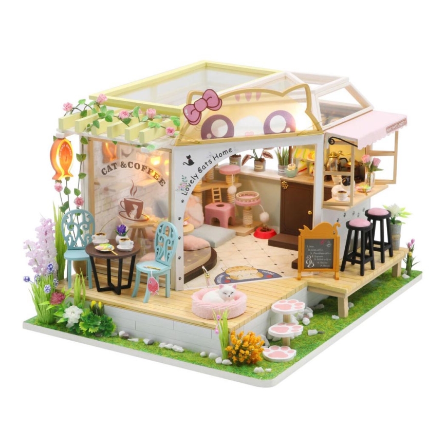 Kinder huis Kattencafé met tuin 2xAAA