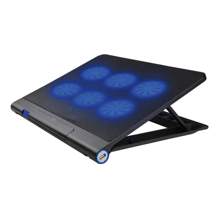Koelsysteem voor een Laptop 6x ventilator 2xUSB zwart