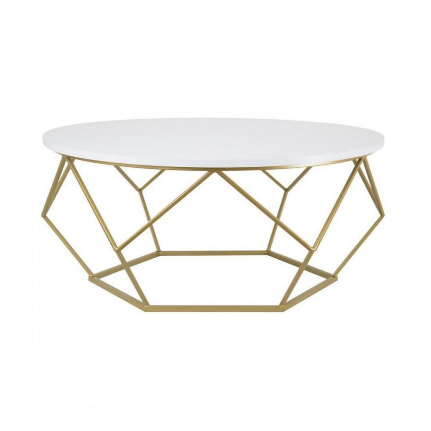 Koffie Tafel DIAMOND 41,5x90 cm goud/wit