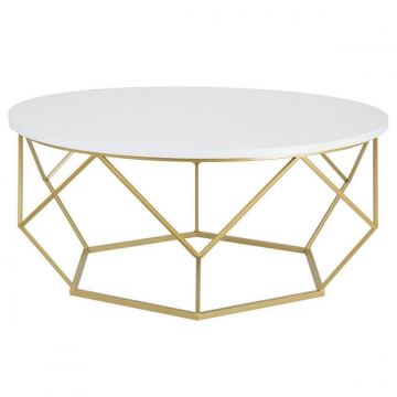 Koffie Tafel DIAMOND 41,5x90 cm goud/wit