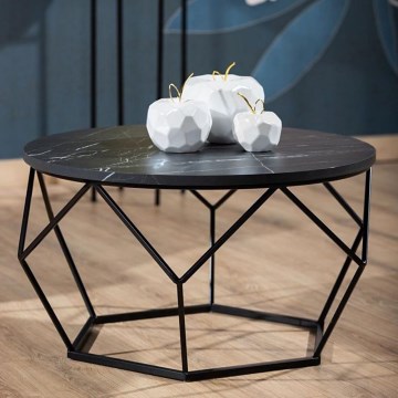 Koffie Tafel MARMUR 40x70 cm zwart