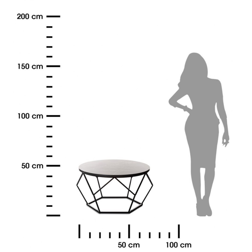 Koffie Tafel MARMUR 40x70 cm zwart