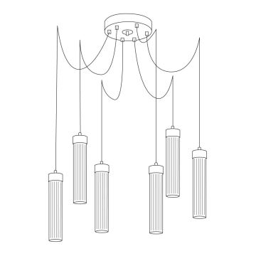 Kolarz 6009.30660 - Hanglamp aan een koord RAGGIO 6xE14/25W/230V mat chroom