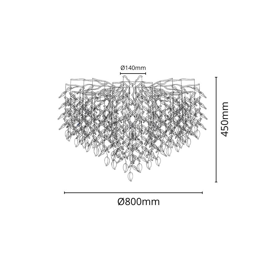 Kristallen hangende kroonluchter 12xG9/40W/230V goud