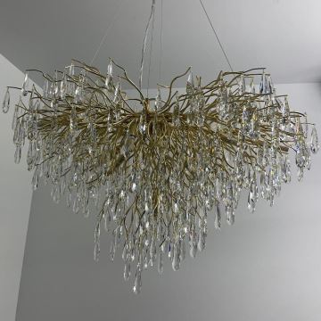 Kristallen hanglamp aan een koord 11xG9/40W/230V goud