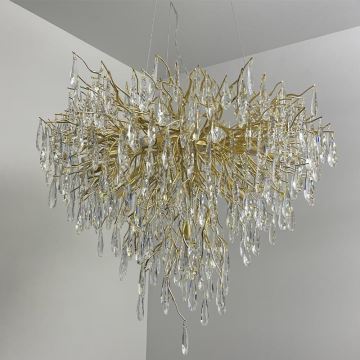 Kristallen hanglamp aan een koord 12xG9/40W/230V goud