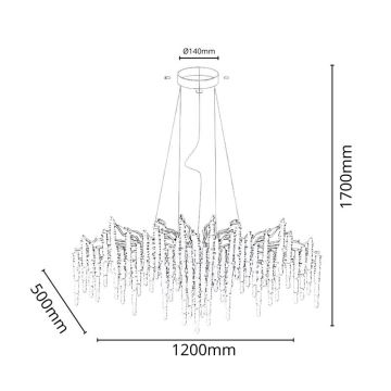 Kristallen hanglamp aan een koord 13xG9/40W/230V goud