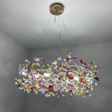 Kristallen hanglamp aan een koord 16xG9/40W/230V kleurrijk