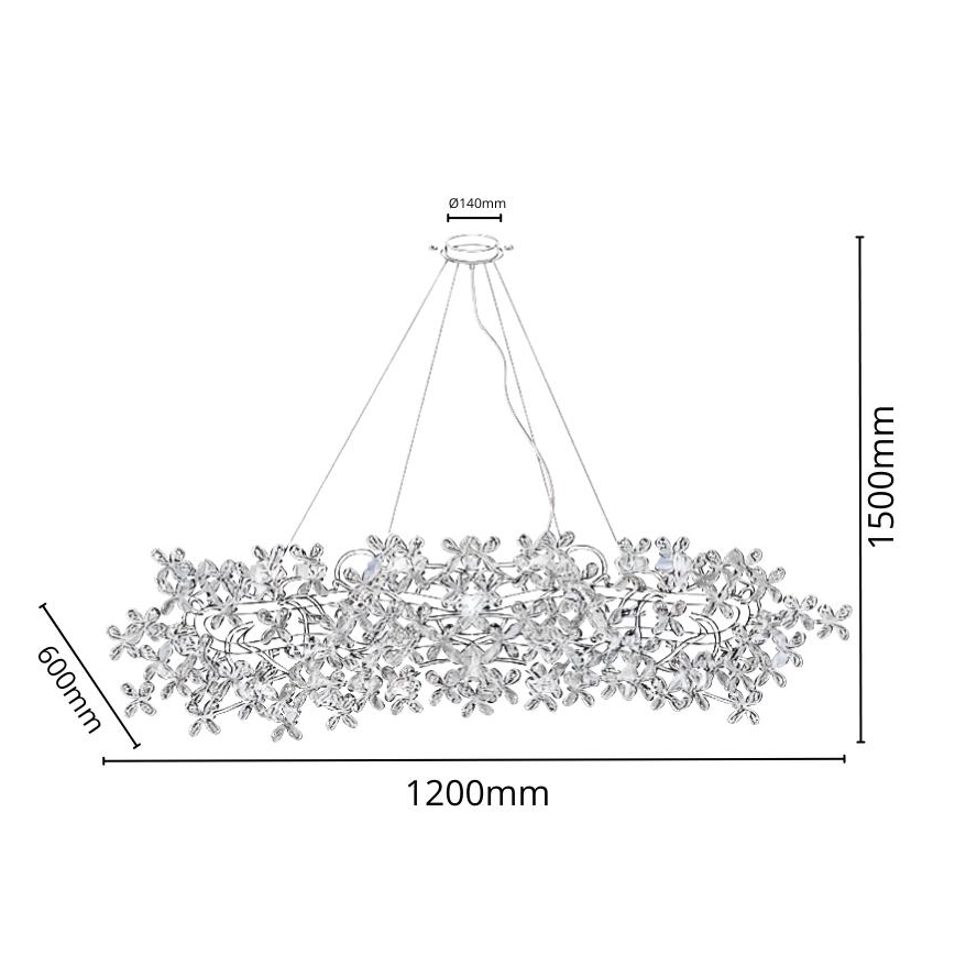 Kristallen hanglamp aan een koord 16xG9/40W/230V kleurrijk