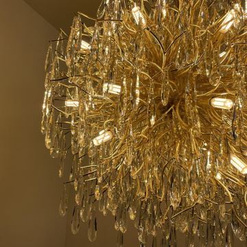 Kristallen hanglamp aan een koord 24xG9/40W/230V goud