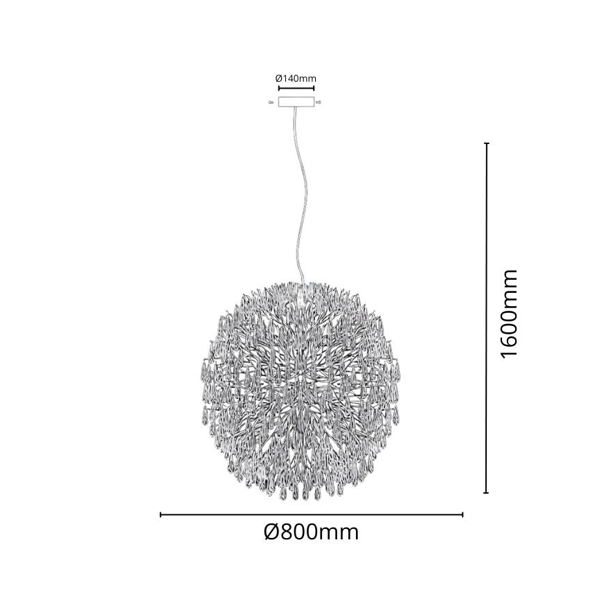 Kristallen hanglamp aan een koord 24xG9/40W/230V goud