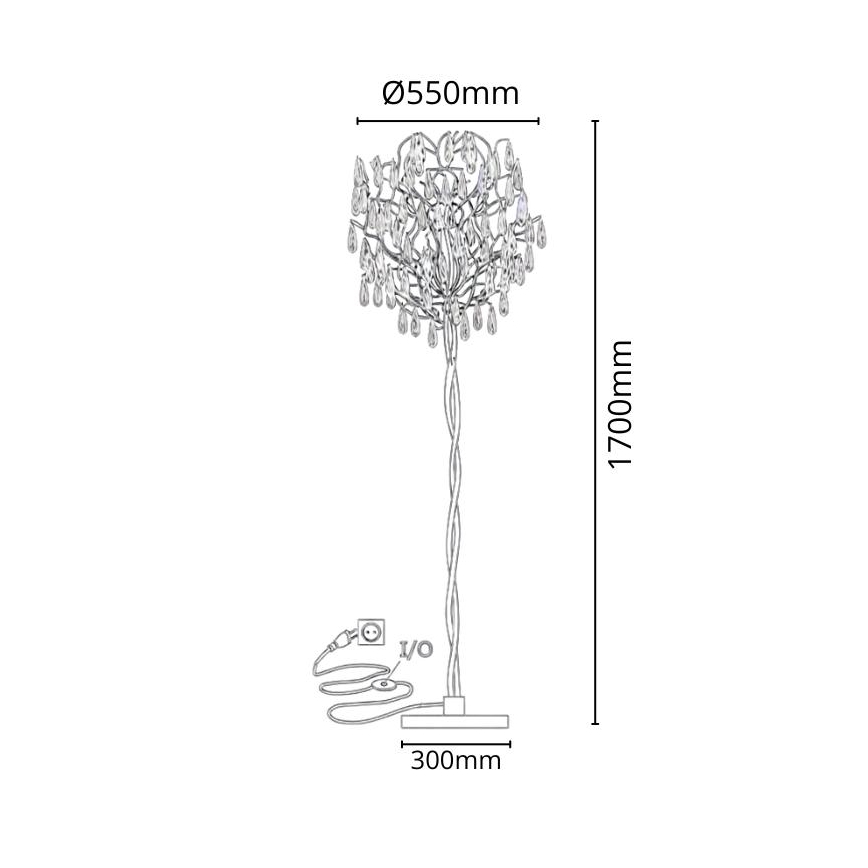 Kristallen staande lamp 5xG9/40W/230V goud